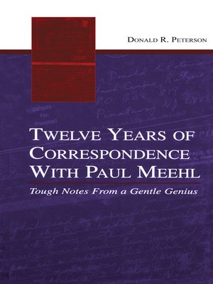 cover image of Twelve Years of Correspondence With Paul Meehl